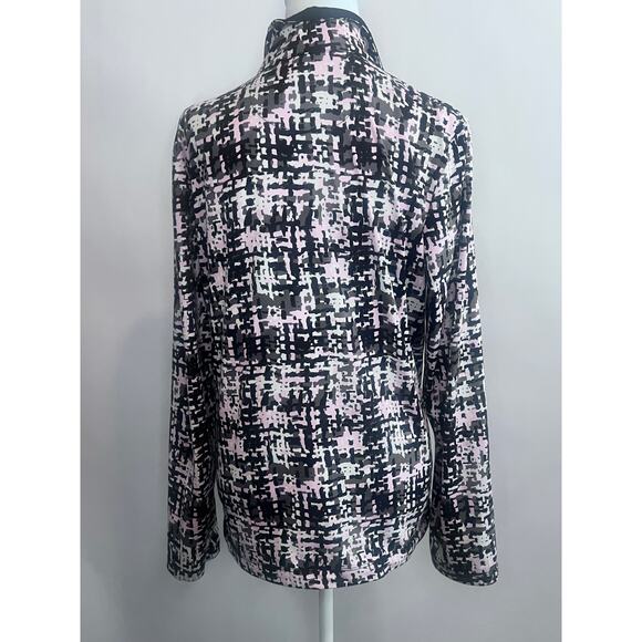 TAIL WHITE LABEL WOMENS GOLF 1/4 ZIP LIGHTWEIGHT PULLOVER BLACK PINK WHITE SZ L - Picture 3 of 9